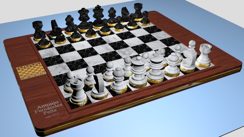 Diseño ajedrez en 3D